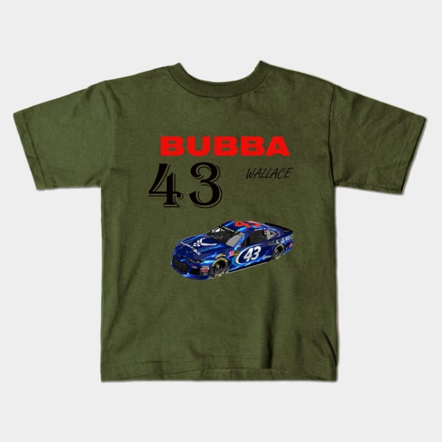 bubba wallace 43 Kids T-Shirt by Waleed Mahmud